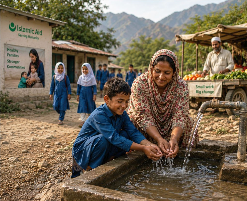 Families accessing clean water, education and livelihoods